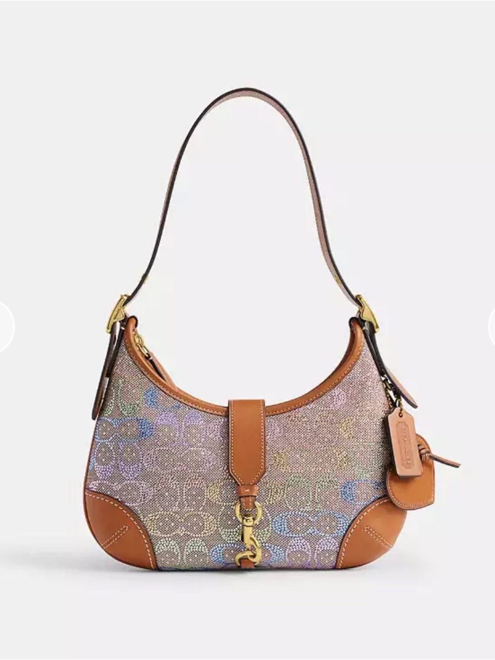 New Coach Rainbow Crystal Candy Hamptons jacquard bag